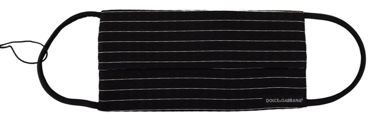 Masque visage élégant en soie mélangée à rayures Dolce &amp; Gabbana