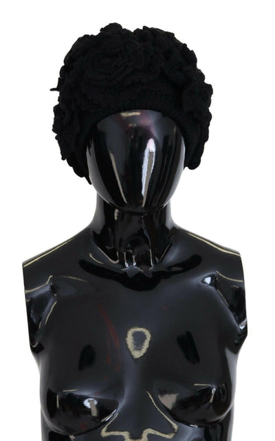 Dolce & Gabbana Black Wool Knit Winter Beanie Hat