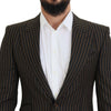 Blazer slim élégant en laine mélangée à rayures Dolce &amp; Gabbana