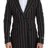 Dolce & Gabbana Black Stripes Viscose Double Breasted Blazer