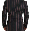 Dolce & Gabbana Black Stripes Viscose Double Breasted Blazer
