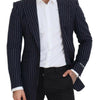 Blazer élégant en laine bleu marine coupe slim Dolce &amp; Gabbana
