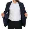 Dolce & Gabbana Dark Blue Wool Single Breasted MARTINI Blazer