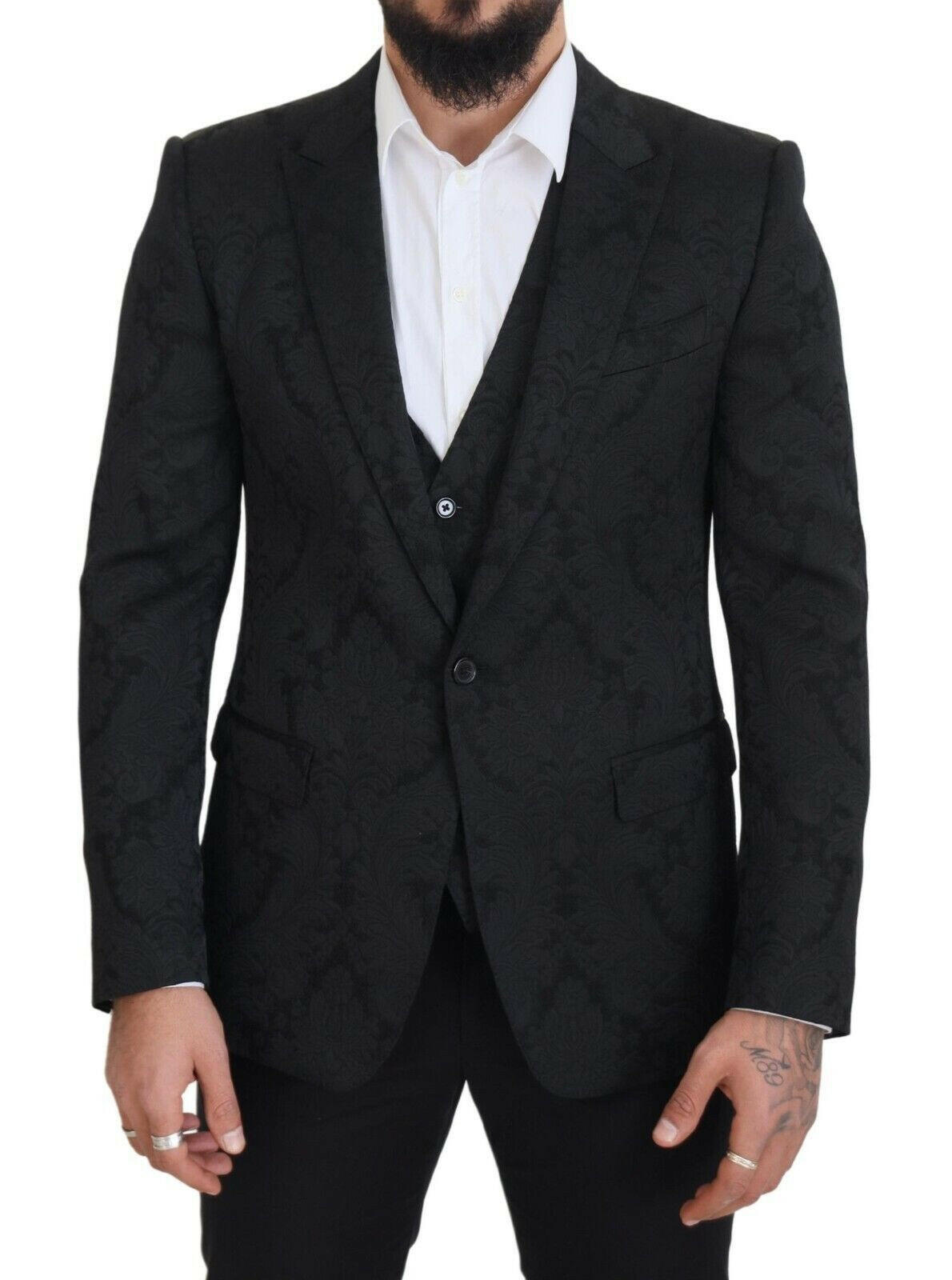 Ensemble veste et gilet de costume Martini noir élégant Dolce &amp; Gabbana