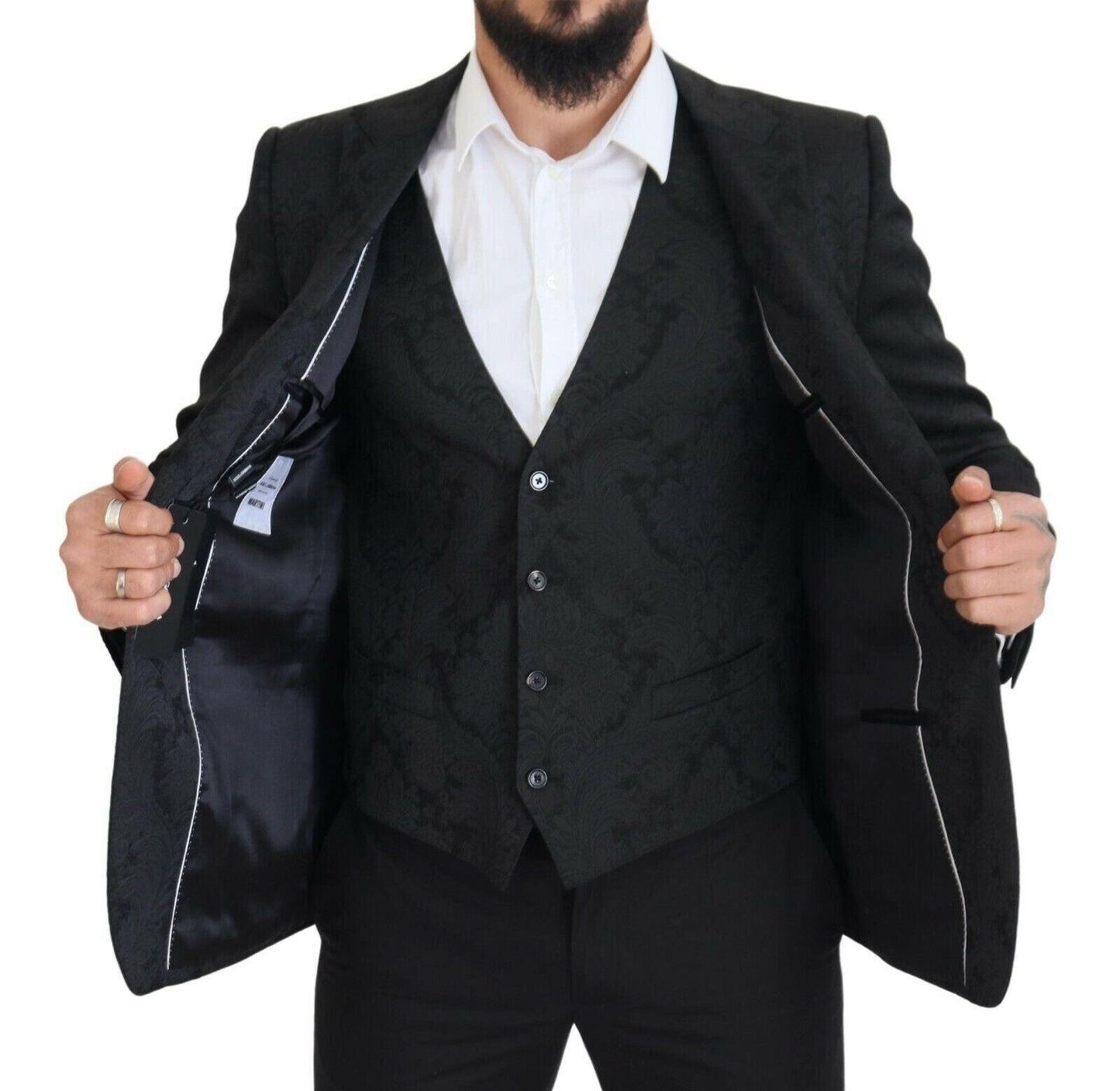Ensemble veste et gilet de costume Martini noir élégant Dolce &amp; Gabbana