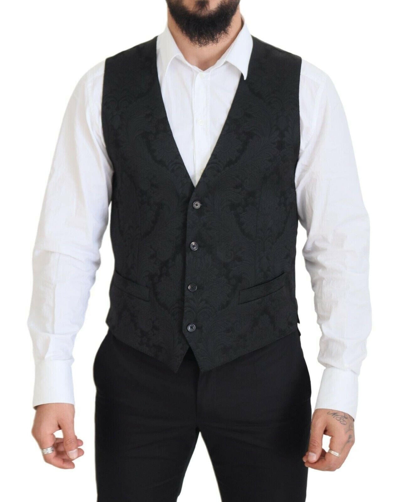 Ensemble veste et gilet de costume Martini noir élégant Dolce &amp; Gabbana
