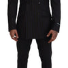 Costume élégant en laine vierge à rayures noires Dolce &amp; Gabbana