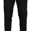 Costume élégant en laine vierge à rayures noires Dolce &amp; Gabbana