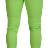 Dolce & Gabbana Light Green Cotton Skinny Men Trousers Pants