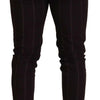 Dolce & Gabbana Brown Striped Men Trousers Cotton Pants