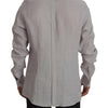 Chemise élégante en lin gris coupe slim Dolce &amp; Gabbana