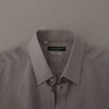 Chemise élégante en lin gris coupe slim Dolce &amp; Gabbana