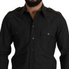 Dolce & Gabbana Dark Green Cotton Slim Fit Casual Men Shirt