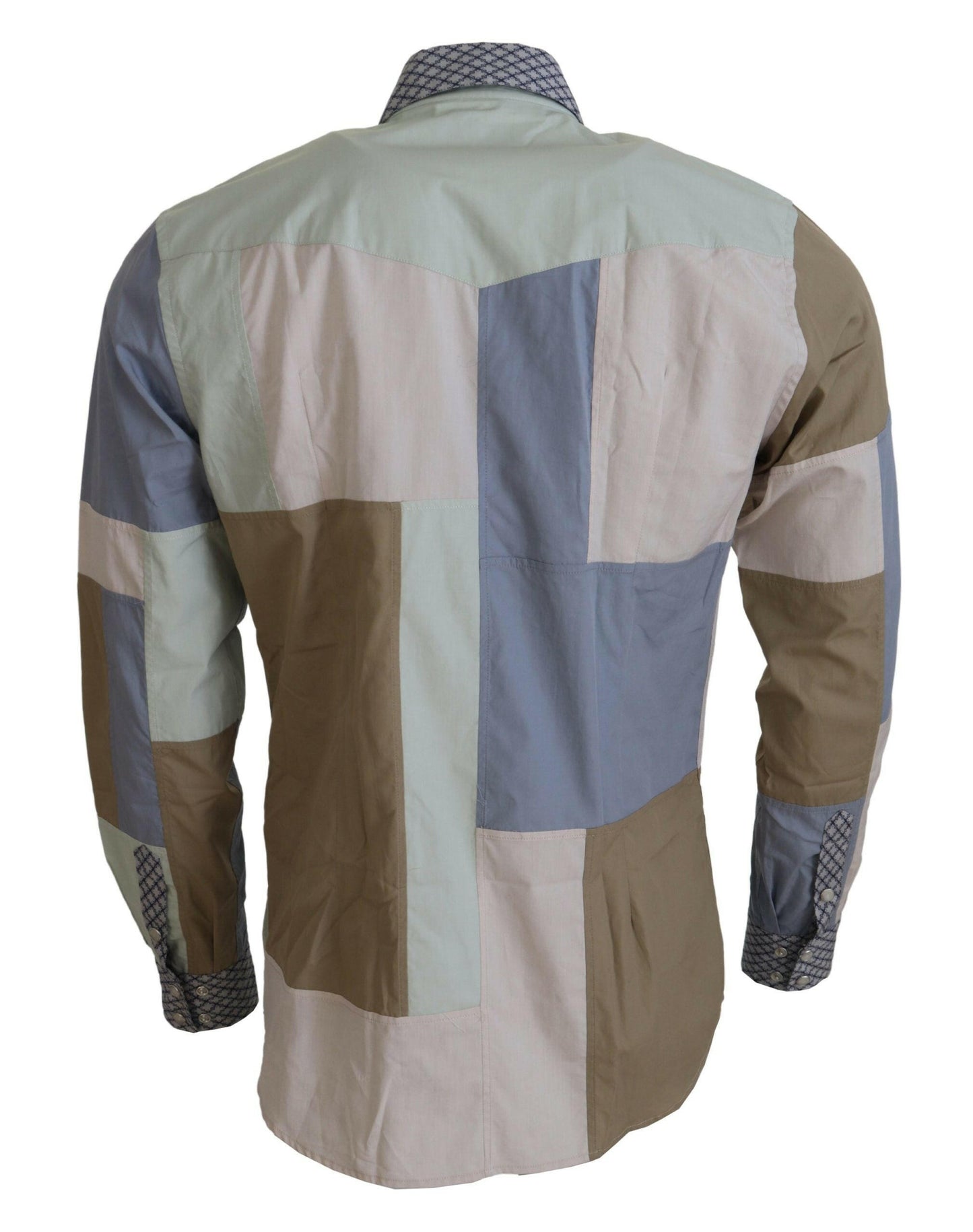 Dolce &amp; Gabbana Mehrfarbiges schmales Baumwoll-Patchwork-Hemd