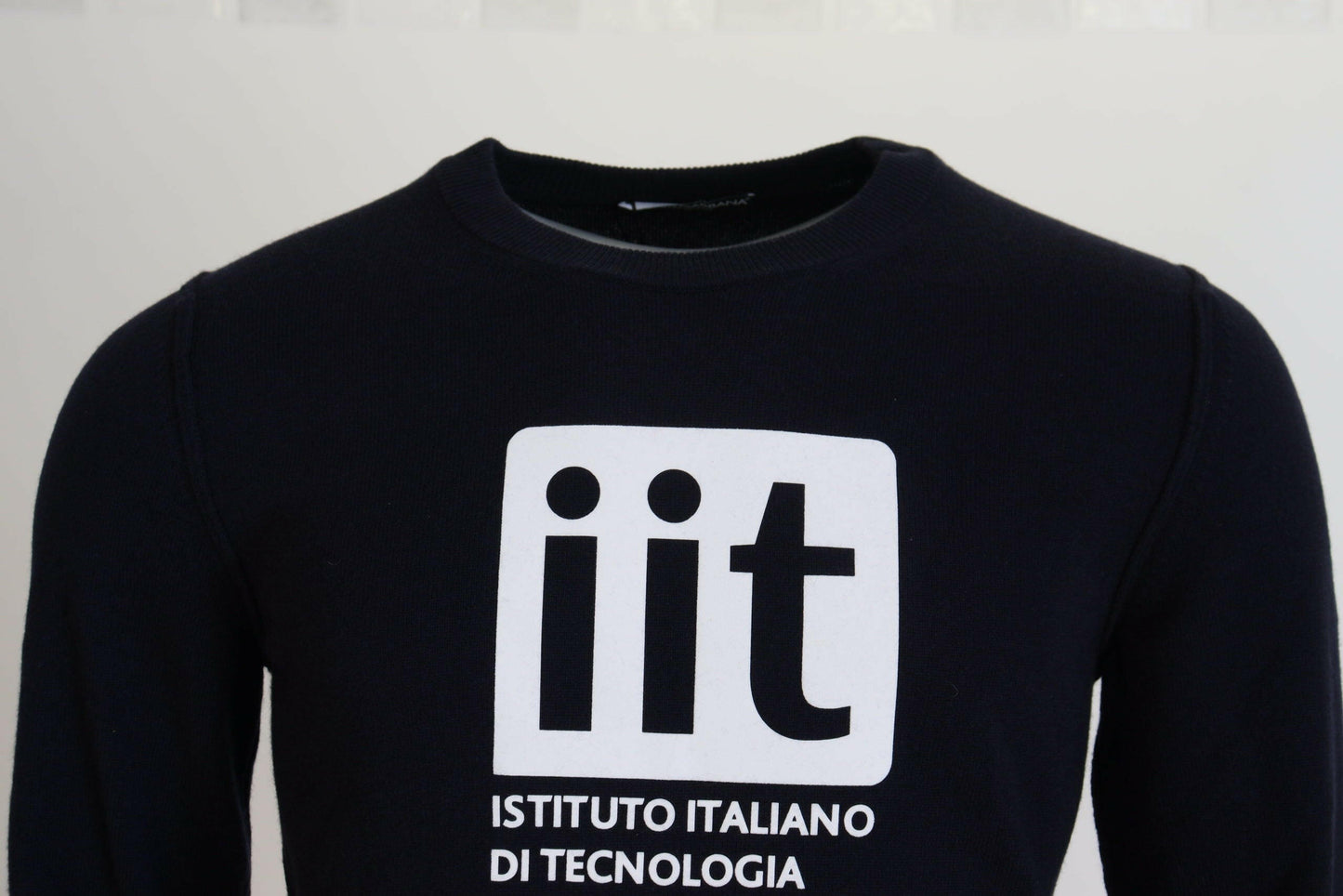 Dolce &amp; Gabbana Blauer Kaschmirpullover mit iit-Print