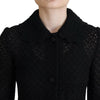 Dolce & Gabbana Black Button Down Long Blazer Cotton Jacket