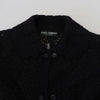 Dolce & Gabbana Black Button Down Long Blazer Cotton Jacket