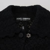 Dolce & Gabbana Black Button Down Long Blazer Cotton Jacket