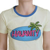 T-shirt Dolce &amp; Gabbana en coton jaune élégant avec imprimé chic