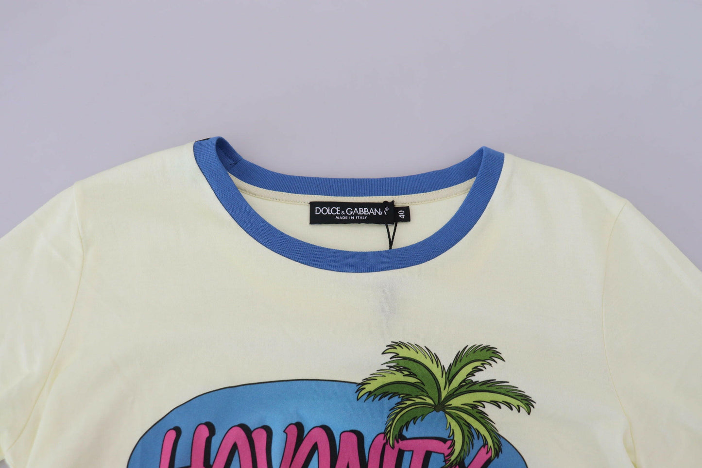 T-shirt Dolce &amp; Gabbana en coton jaune élégant avec imprimé chic