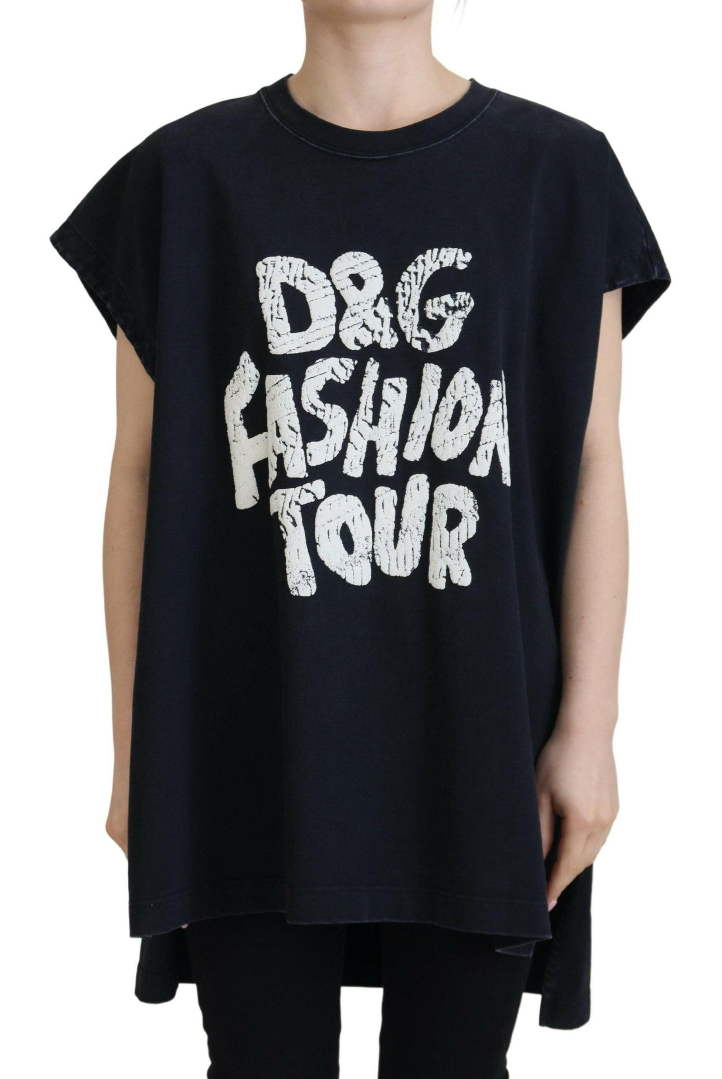 T-shirt élégant à col rond en coton Dolce &amp; Gabbana avec imprimé
