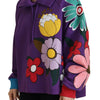 Dolce &amp; Gabbana Lilafarbener Baumwollpullover mit Blumendruck