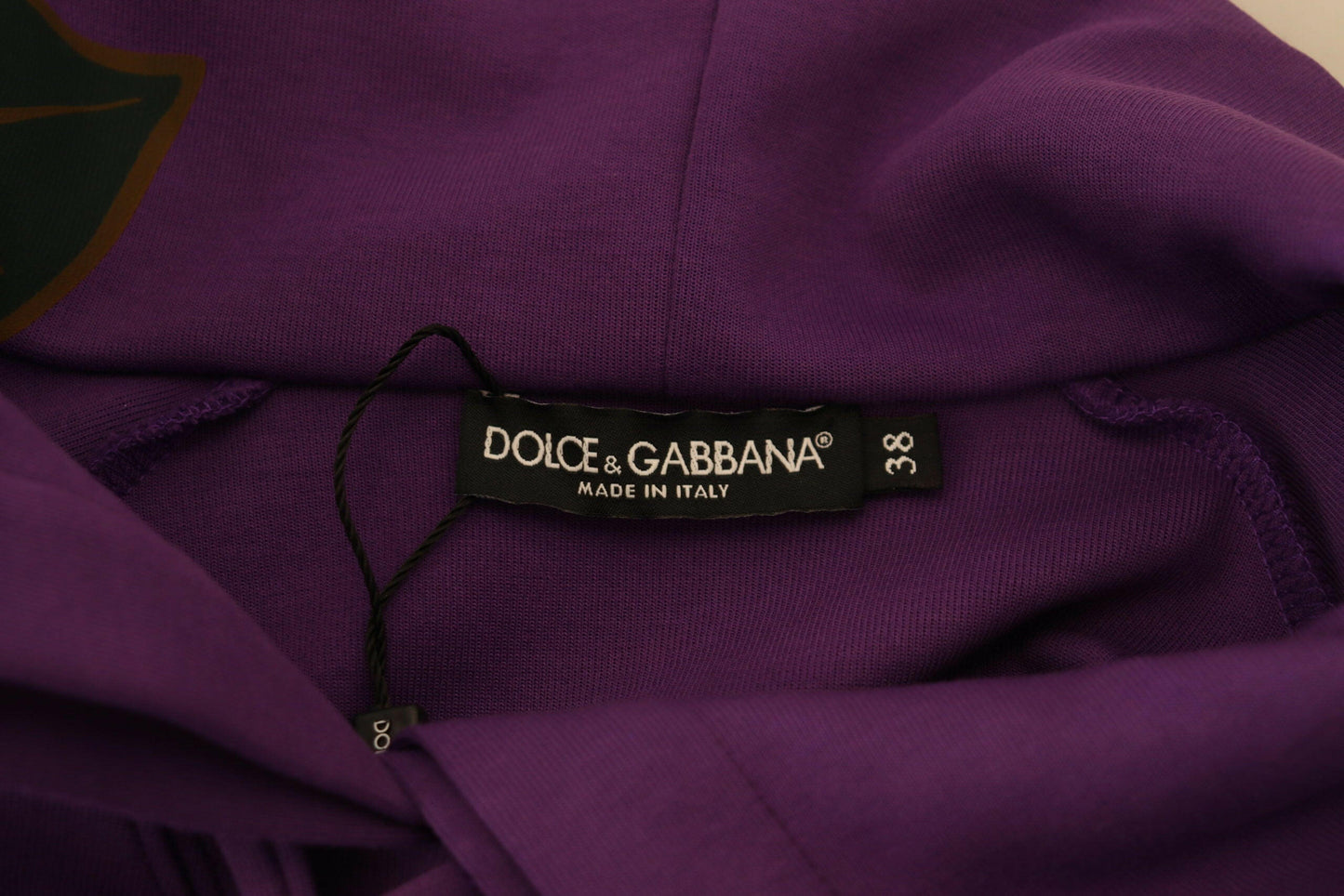 Dolce &amp; Gabbana Lilafarbener Baumwollpullover mit Blumendruck