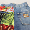 Dolce &amp; Gabbana Blaue Majolika-Jeans mit hoher Taille aus Jacquard