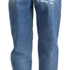 Dolce & Gabbana Blue Washed Cotton Tattered Denim Jeans