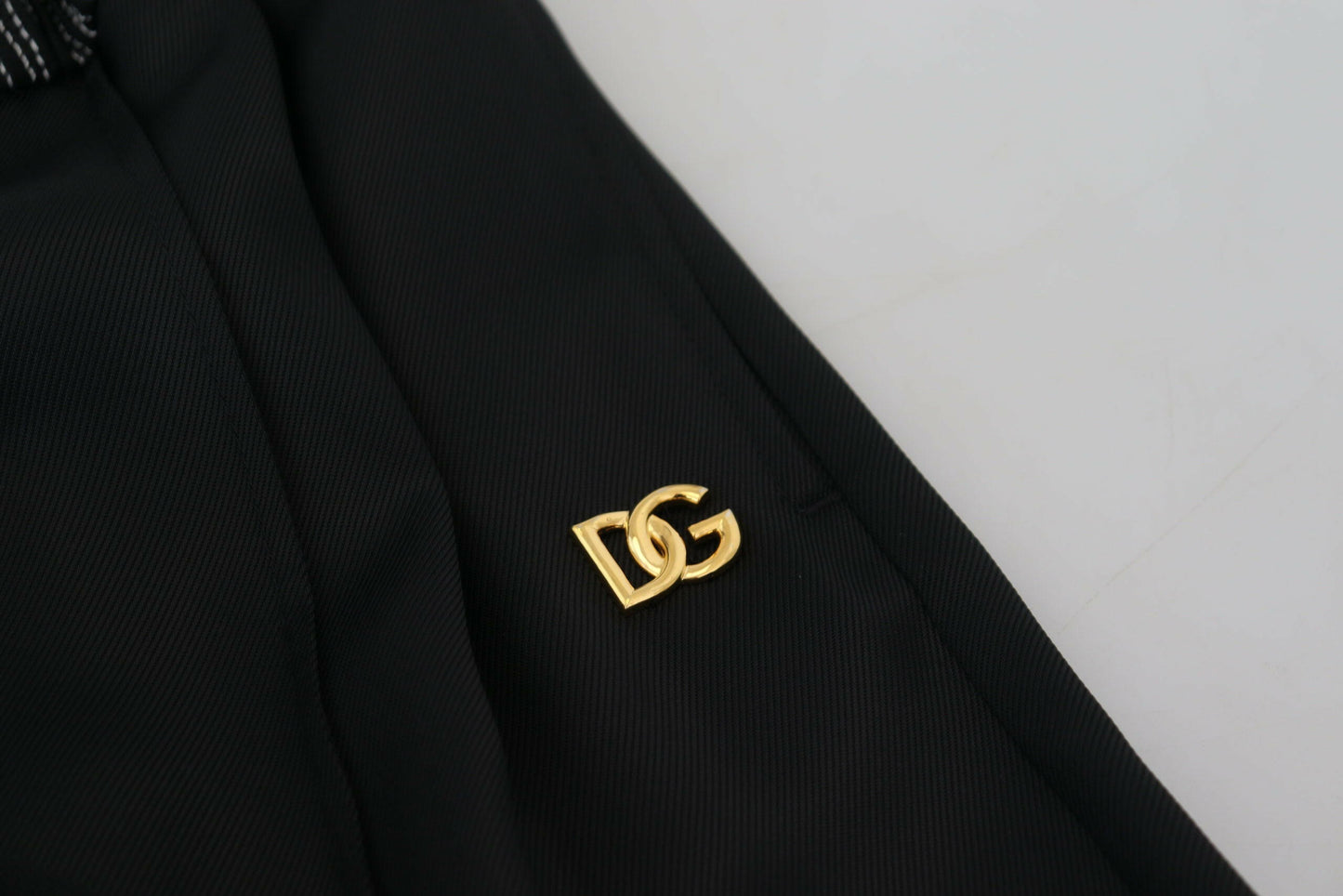 Dolce &amp; Gabbana – Schwarze, gerade geschnittene Baumwollhose