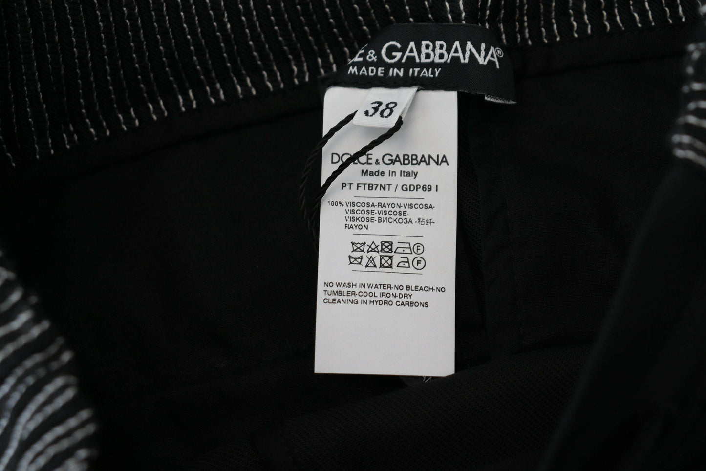 Dolce &amp; Gabbana – Schwarze, gerade geschnittene Baumwollhose
