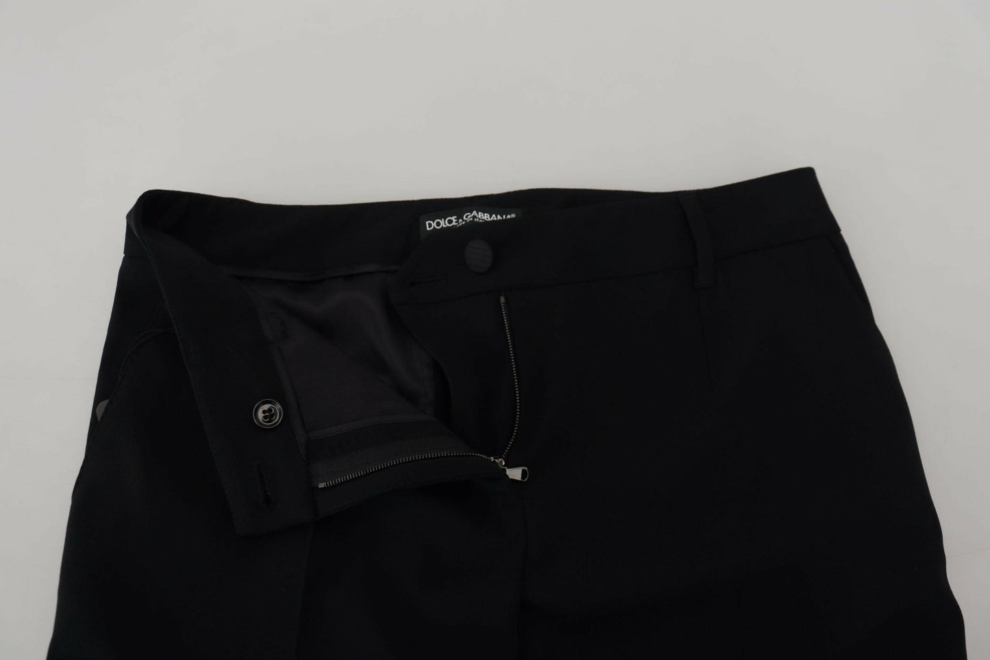 Dolce &amp; Gabbana Schwarze konische Wollhose für Damen