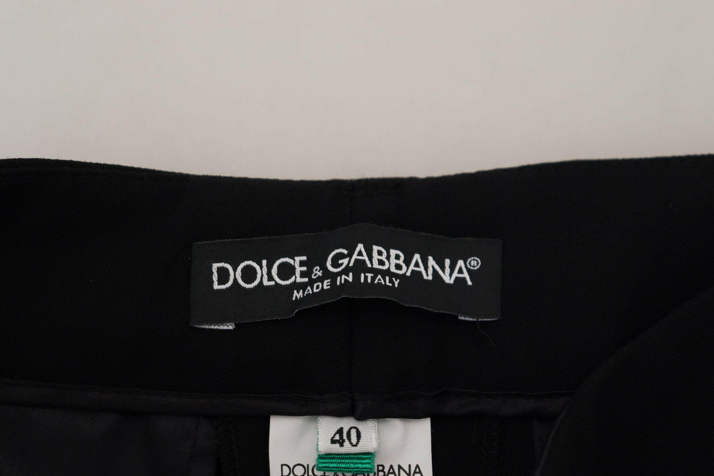Dolce &amp; Gabbana Schwarze konische Wollhose für Damen