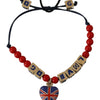 Dolce & Gabbana Red Blue Beaded DG LOVES LONDON Flag Branded Bracelet