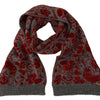 GF Ferre Red Grey Knitted Wrap Warmer Womens Shawl Scarf