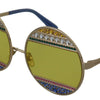 Dolce &amp; Gabbana – DG2209B – Sonnenbrille mit ovalen Metallkristallen in Gold