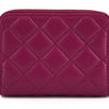 Versace Purple Nappa Leather Bifold Zip Around Wallet