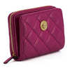 Versace Purple Nappa Leather Bifold Zip Around Wallet