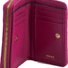 Versace Purple Nappa Leather Bifold Zip Around Wallet