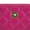 Versace Purple Nappa Leather Bifold Zip Around Wallet