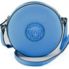 Versace Blue Calf Leather Round Disco Shoulder Bag