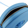 Versace Blue Calf Leather Round Disco Shoulder Bag