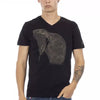 Trussardi Action Black Cotton Men's V-Neck T-Shirt