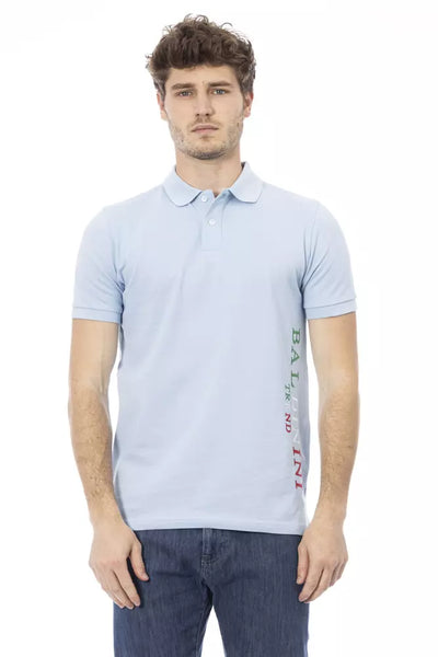 Polo homme en coton bleu clair Baldinini Trend