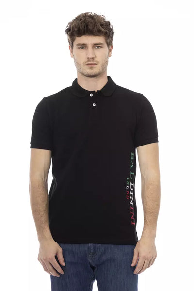 Polo homme en coton noir Baldinini Trend