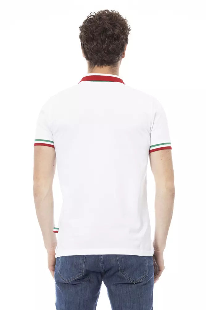 Baldinini Trend Weißes Herren-Poloshirt aus Baumwolle
