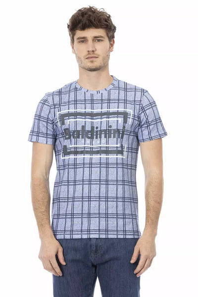 T-shirt homme en coton bleu clair Baldinini Trend