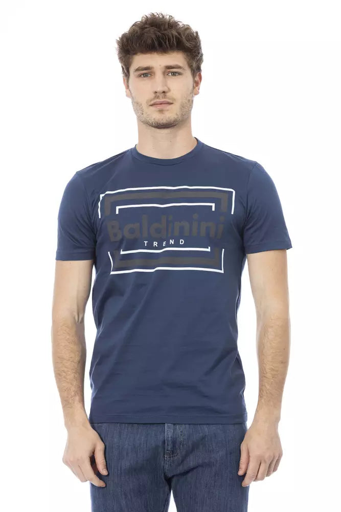 T-shirt homme en coton bleu tendance Baldinini