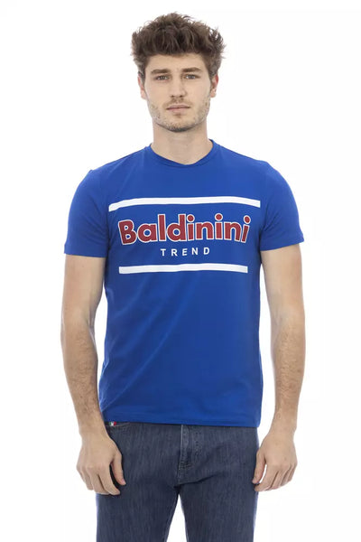 Baldinini Trend Blaues Baumwoll-T-Shirt