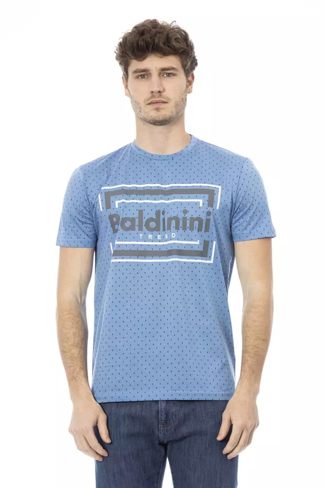 Baldinini Trend Hellblaues Baumwoll-T-Shirt